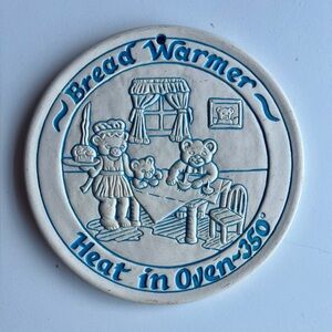 Vintage 1988 Lyn Ulick Bread/Buns/Dough Warmer Trivet - Teddy Bears